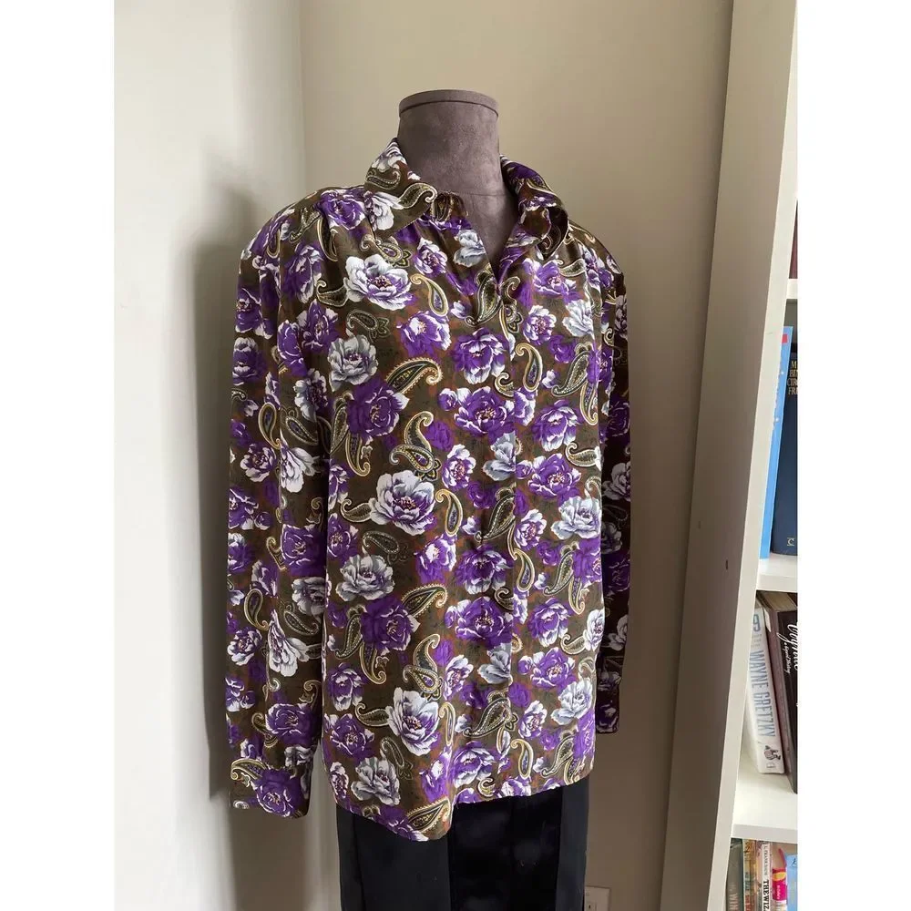 💜 Vintage Floral Paisley Blouse - Picture 1 of 10